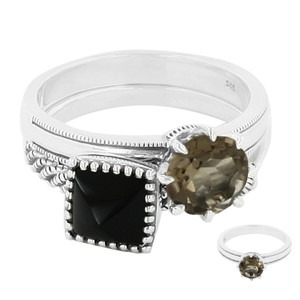 Sélection du mois - Bague en argent et Quartz fumé - Juwelo, vente de bijoux en ligne