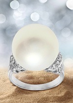Bague et perle blanche parfaite - Juwelo bijouterie en ligne