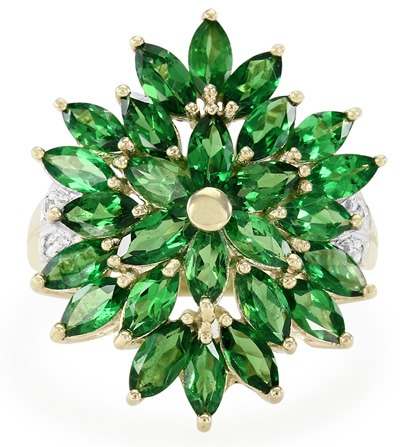 Bague en or et Grenats Tsavorites en vente chez Juwelo, bijouterie en ligne spécialisée en véritables pierres.