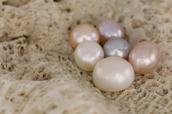 Les perles provenant des huîtres.