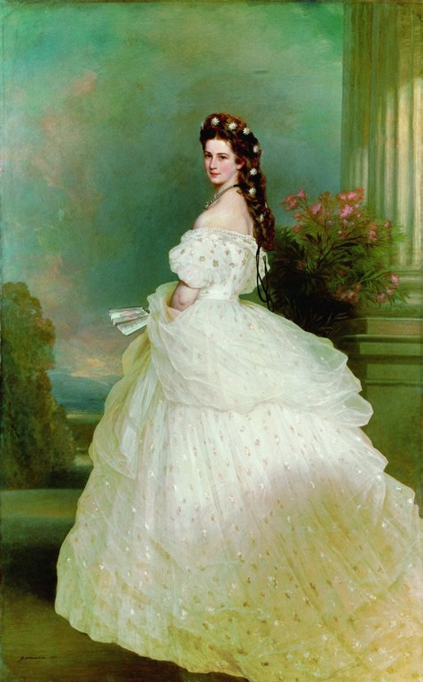 Portrait de Sissi portant ses étoiles de Perles et de Diamants.